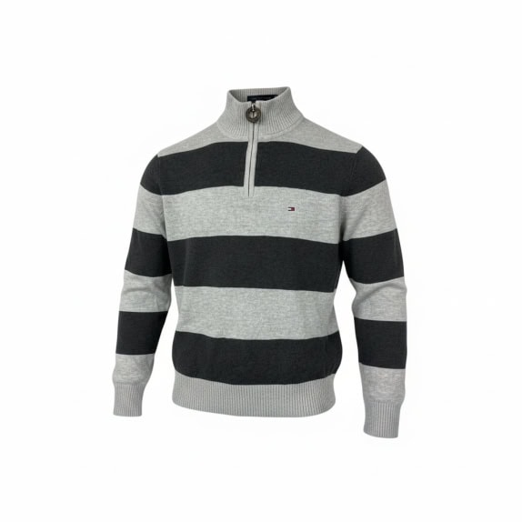 VINTAGE TOMMY HILFIGER ΠΛΕΚΤΗ ΜΠΛΟΥΖΑ ΜΕ ΦΕΡΜΟΥΑΡ ΡΙΓΕ S
