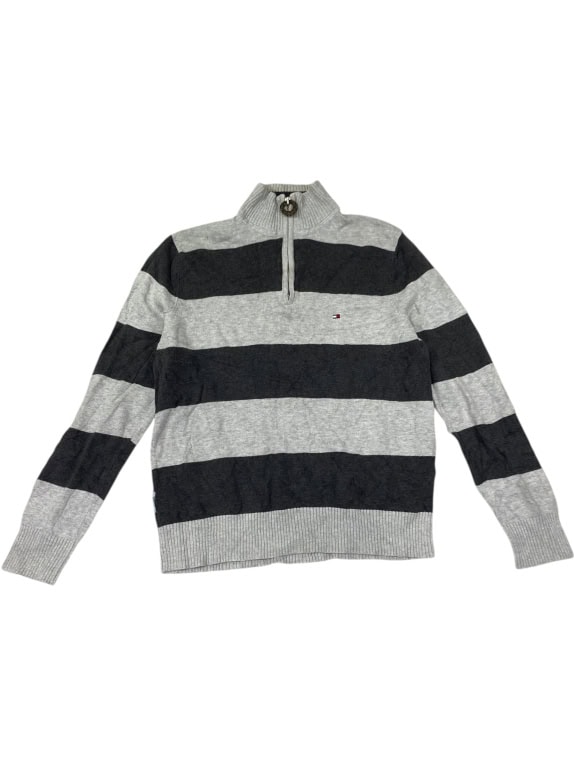 VINTAGE TOMMY HILFIGER ΠΛΕΚΤΗ ΜΠΛΟΥΖΑ ΜΕ ΦΕΡΜΟΥΑΡ ΡΙΓΕ S