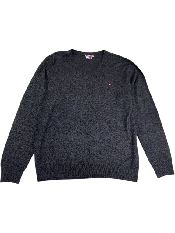 VINTAGE TOMMY HILFIGER ΠΟΥΛΟΒΕΡ V ΛΑΙΜΟΚΟΨΗ ΓΚΡΙ ΑΝΔΡΙΚΟ M