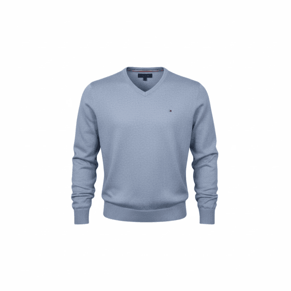 VINTAGE TOMMY HILFIGER LIGHT BLUE KNIT SWEATER L