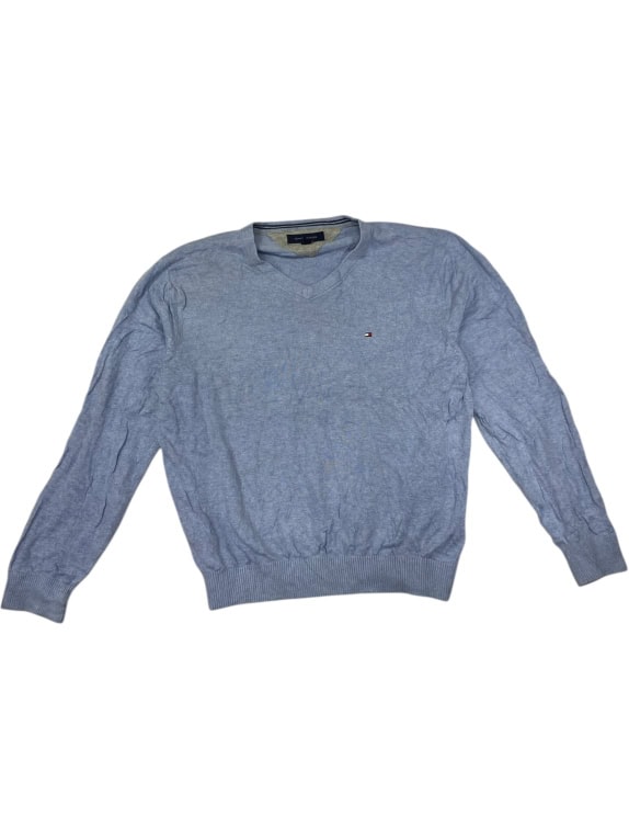 VINTAGE TOMMY HILFIGER LIGHT BLUE KNIT SWEATER L