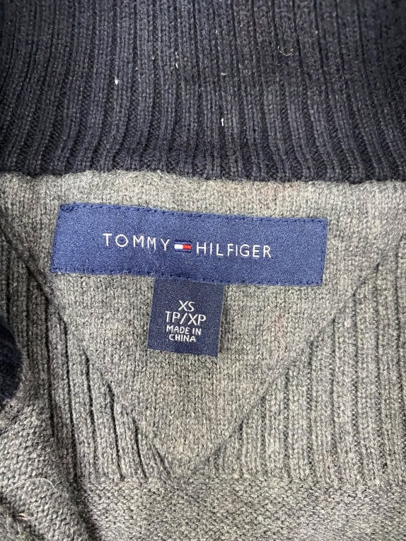 VINTAGE TOMMY HILFIGER ΖΑΚΕΤΑ ΜΕ ΦΕΡΜΟΥΑΡ ΓΚΡΙ XS