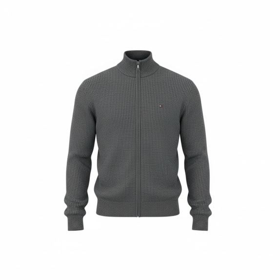 VINTAGE TOMMY HILFIGER FULL ZIP CARDIGAN GREY XS