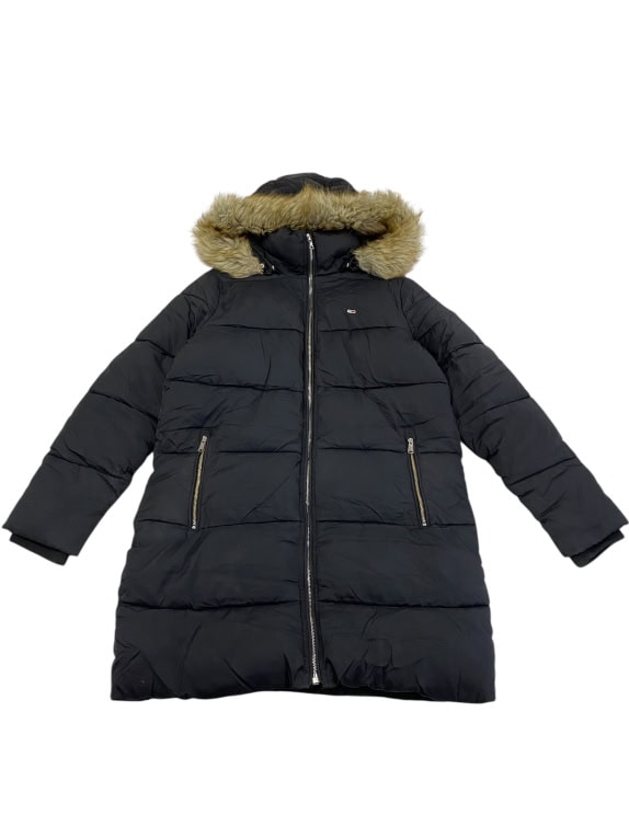 VINTAGE TOMMY JEANS BLACK PARKA JACKET S
