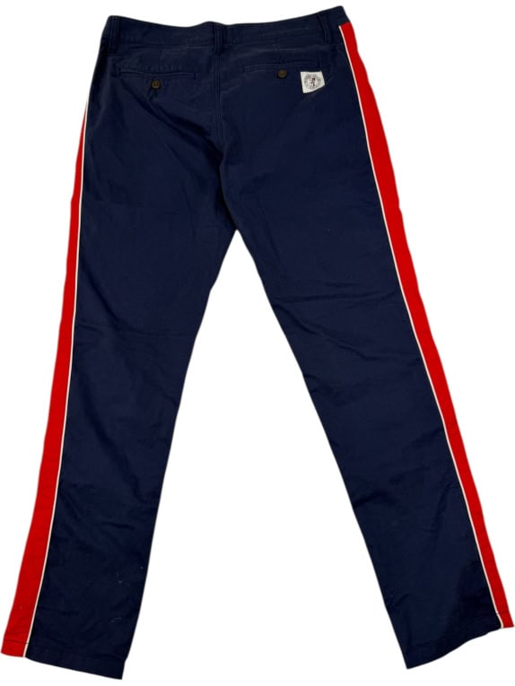 VINTAGE TOMMY JEANS PANTALONI CHINO, BLU SCURO A RIGHE