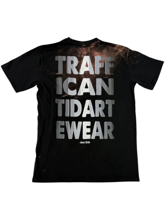VINTAGE TRAFFICANTI D'ARTE LOGO ACID WASH T-SHIRT