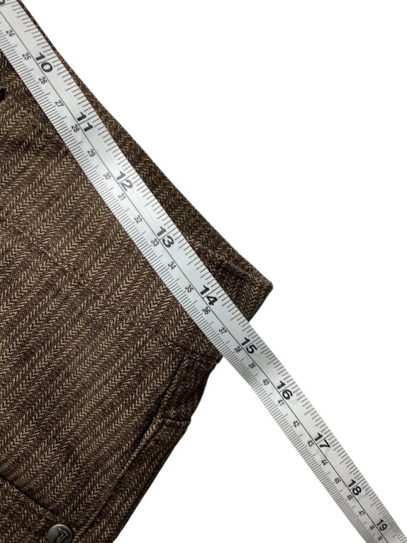 VINTAGE TRUSSARDI JEANS HERRINGBONE PATTERN TROUSERS BROWN WOMEN XS-S