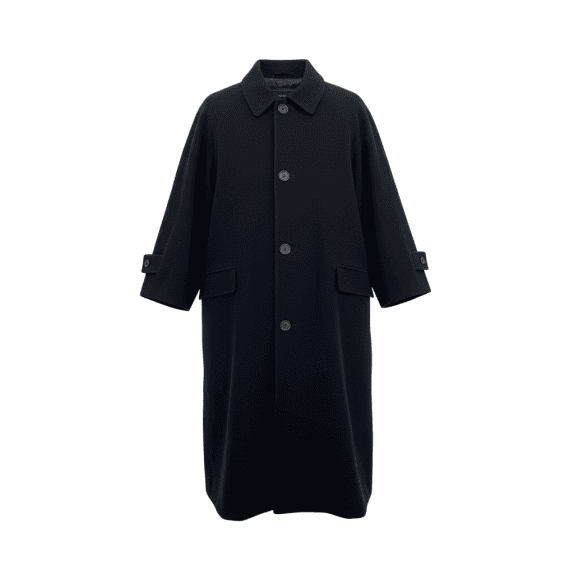 Cappotto lungo vintage Trussardi da donna con bottoni blu scuro L XL