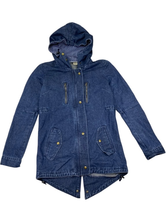 Parka in denim vintage con cappuccio M