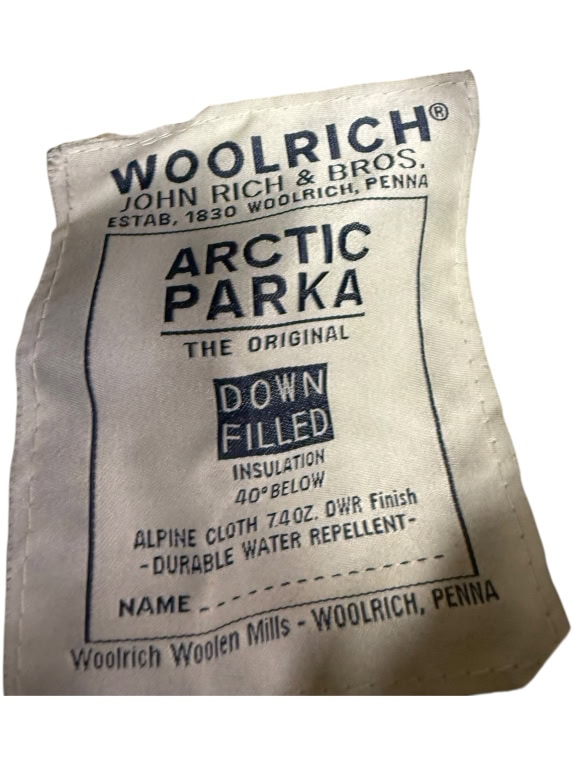 VINTAGE WOOLRICH ARCTIC PARKA DOWN FILLED JACKET KHAKI XS