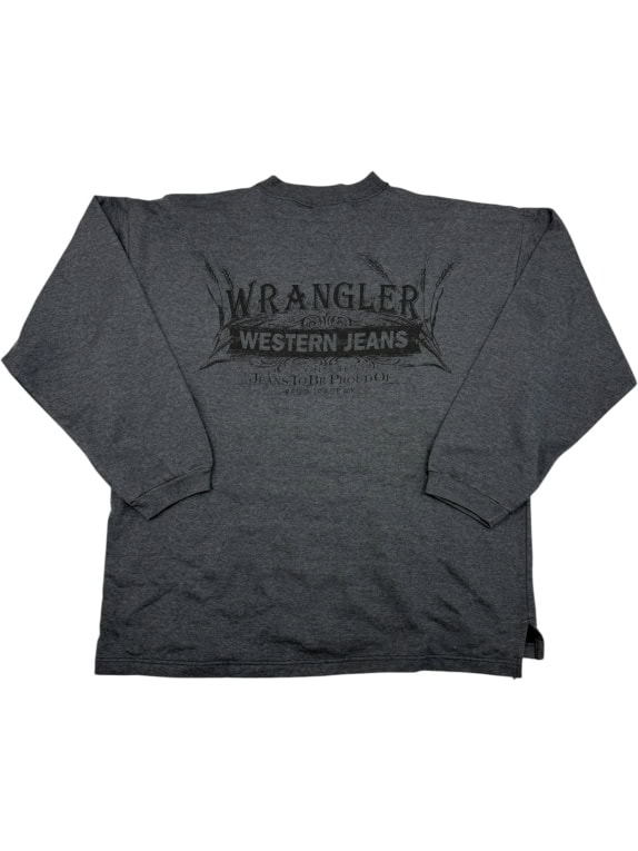 VINTAGE Wrangler Φούτερ Western Jeans Λογότυπο - L