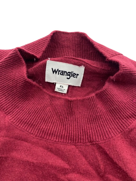 VINTAGE WRANGLER ΠΛΕΚΤΗ ΜΠΛΟΥΖΑ ΜΕ ΗΜΙ-ΖΙΒΑΓΚΟ ΜΠΟΡΝΤΟ ΑΝΔΡΙΚΗ XL