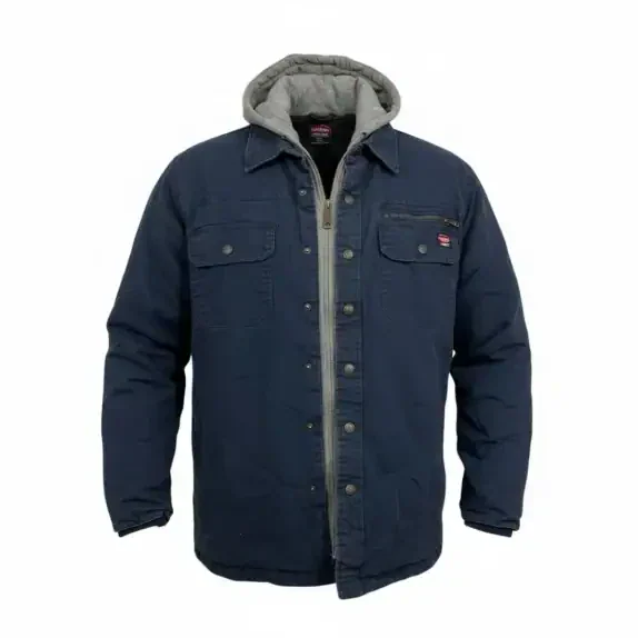 VINTAGE WRANGLER WORKWEAR ΜΠΑΡΚΑΣ ΜΕ ΕΝΣΩΜΑΤΩΜΕΝΗ ΚΟΥΚΟΥΛΑ ΜΠΛΕ ΣΚΟΥΡΟ ΑΝΔΡΙΚΟ M