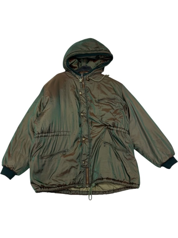 VINTAGE HOODED PARKA JACKET IRIDESCENT GREEN