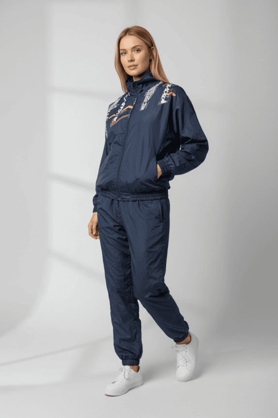Winch Set Tuta Donna Blu con Logo Motivo Vintage L