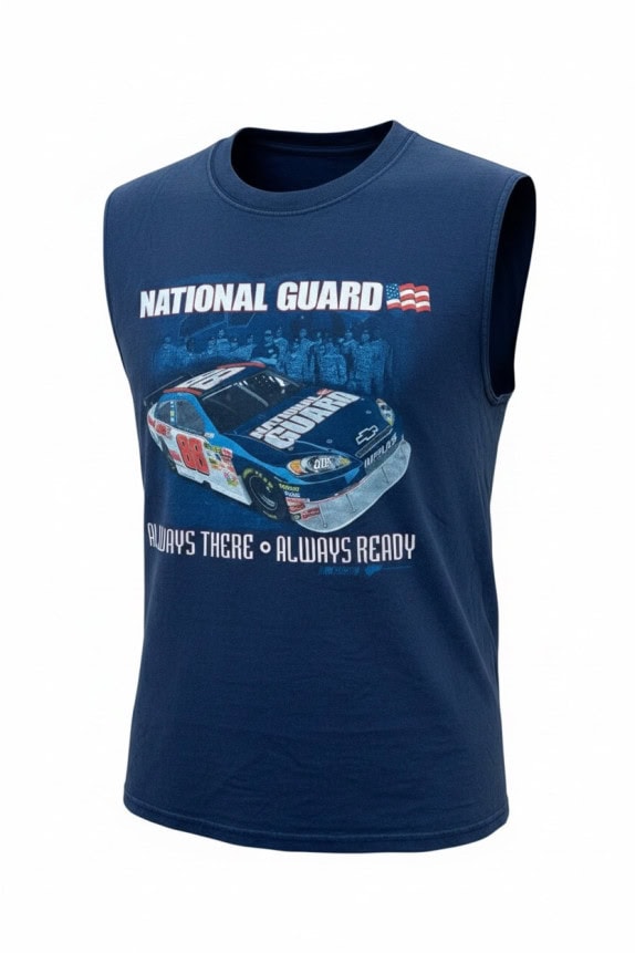 WINNERS CIRCLE SLEEVELESS T SHIRT RACING GRAPHIC NAVY MENS PRE OWNED XL