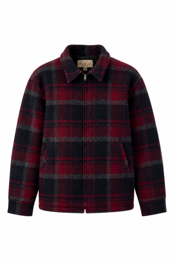 1990S WOOLRICH SHIRT JACKET PLAID RED BLACK MEN PRE OWNED L