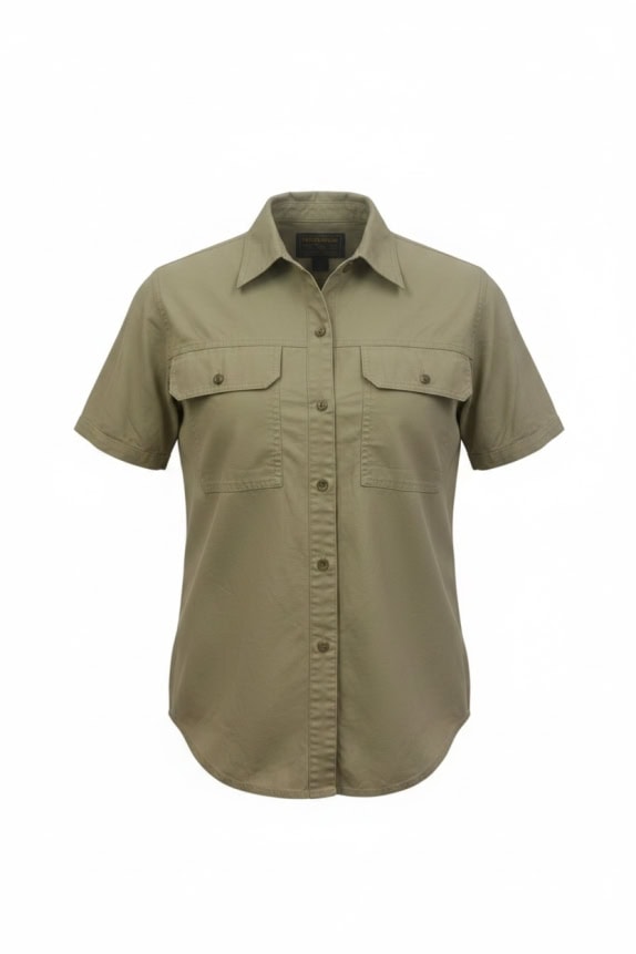WOOLRICH Πουκάμισο Κοντομάνικο Μπεζ ΓΥΝΑΙΚΕΙΟ M