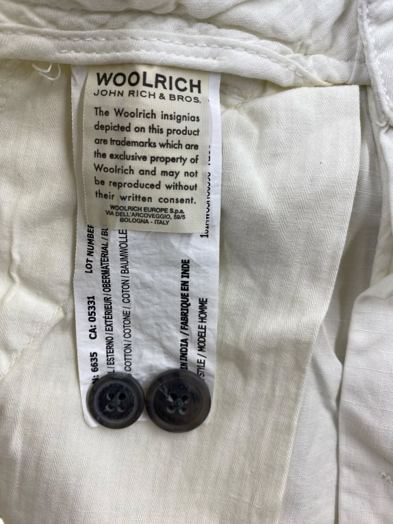 WOOLRICH ΒΕΡΜΟΥΔΑ CARGO CASUAL LOGO PATCH ΛΕΥΚΟ ΑΝΔΡΙΚΟ M
