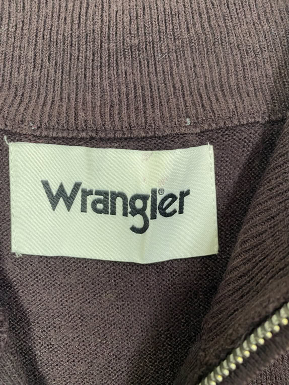 Wrangler Ανδρικό Πλεκτό Πουλόβερ Καφέ με Φερμουάρ 1/4 XL