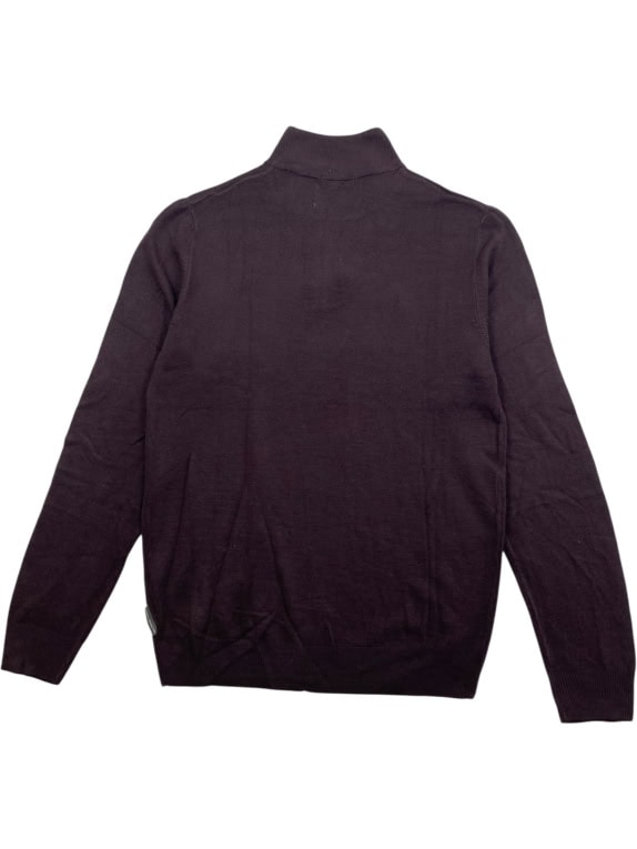 Wrangler Ανδρικό Πλεκτό Πουλόβερ Καφέ με Φερμουάρ 1/4 XL