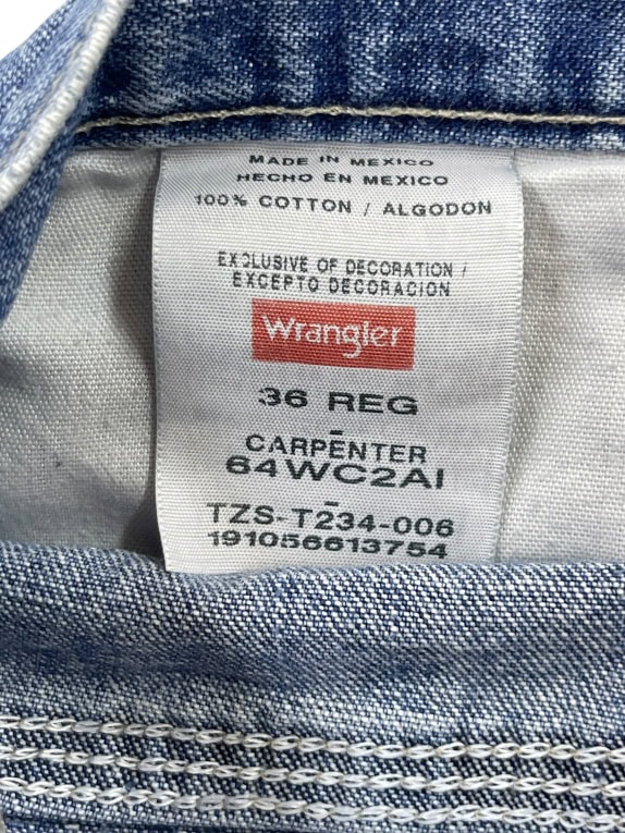 WRANGLER CARPENTER DENIM SHORTS BLUE UNISEX L