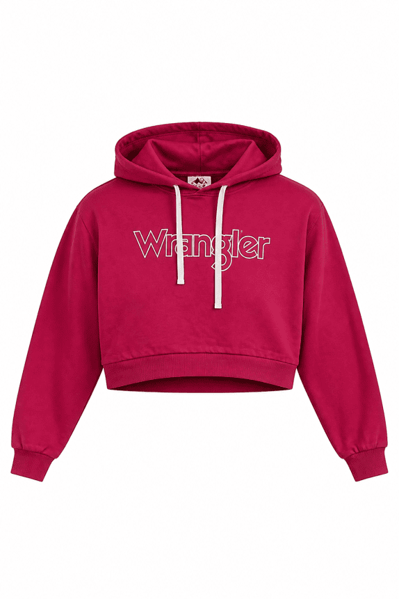 WRANGLER CROP HOODIE GRAPHIC PINK ΓΥΝΑΙΚΕΙΟ PRE OWNED XL