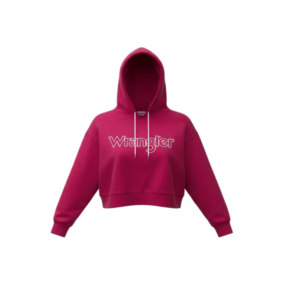 Wrangler Φούτερ Hoodie Cropped Logo Φούξια Γυναικείο M