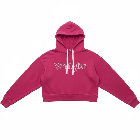 WRANGLER Felpa con Cappuccio Logo Fucsia Donna M