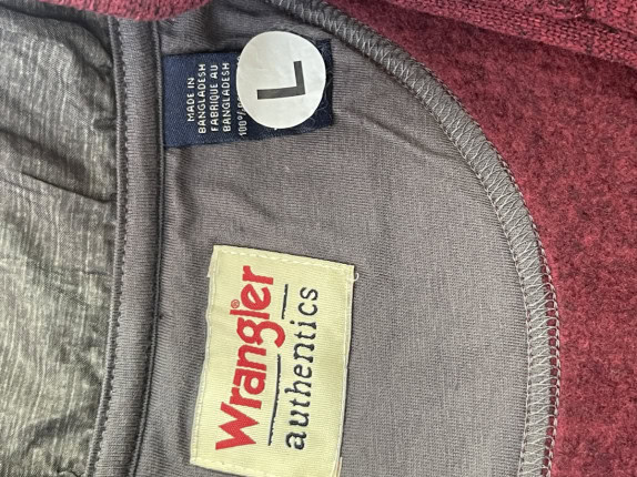 WRANGLER ΦΟΥΤΕΡ ΜΠΛΟΥΖΑ ΜΕ ΦΕΡΜΟΥΑΡ ΜΟΝΟΧΡΩΜΟ ΜΠΟΡΝΤΟ ΑΝΤΡΙΚΟ PRE OWNED L