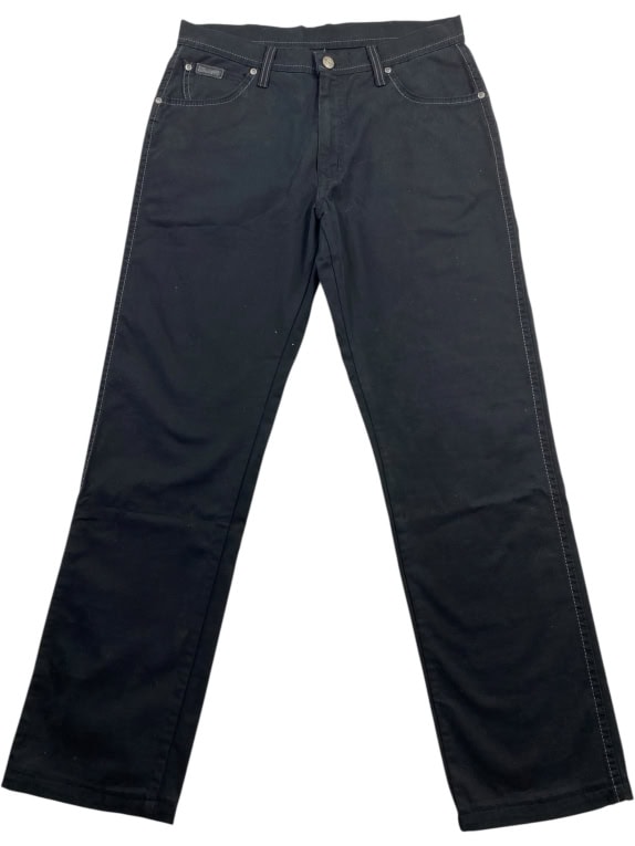 WRANGLER Jeans Straight Fit Casual Με Λογότυπο Μαύρο Ανδρικό M