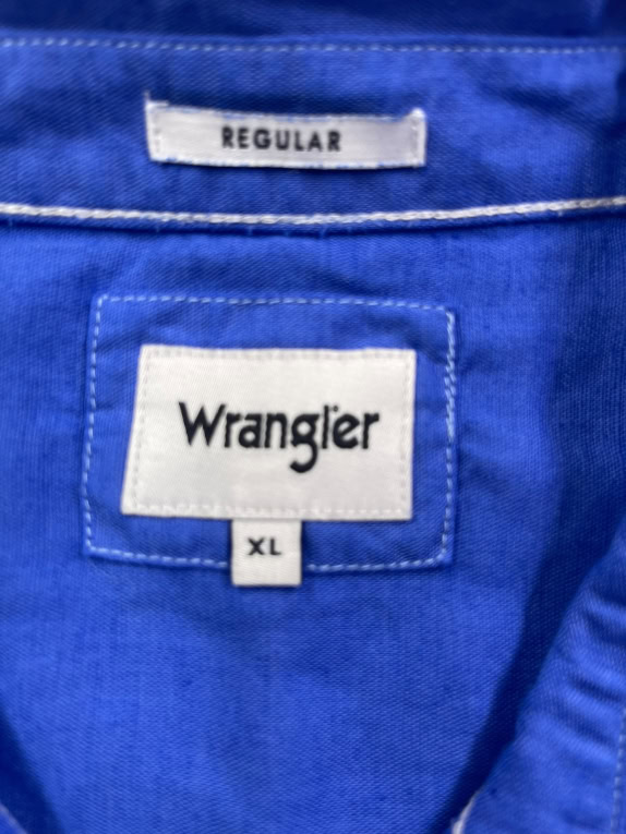 WRANGLER Κοντομάνικο Πουκάμισο Casual Μπλε Ανδρικό XL