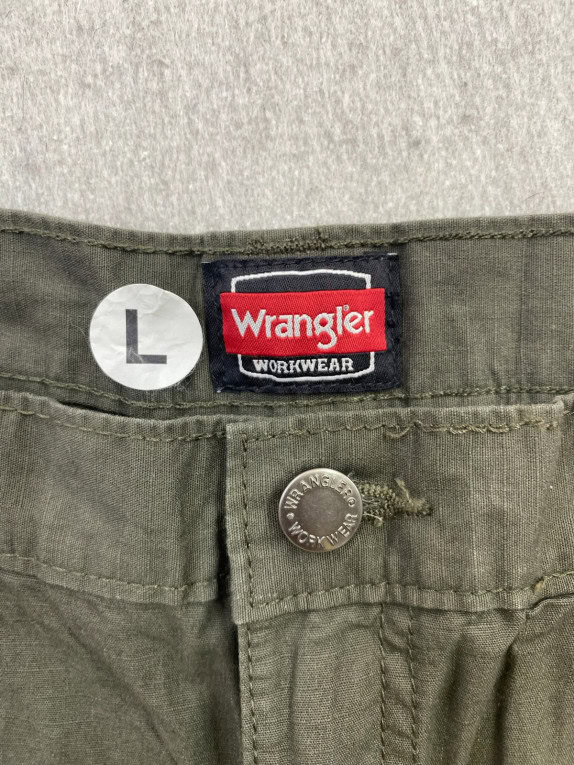 WRANGLER WORKWEAR PANTS UTILITY OLIVE MENS PRE OWNED L