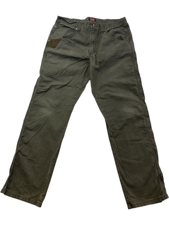 WRANGLER WORKWEAR PANTS UTILITY OLIVE MEN PRE OWNED L