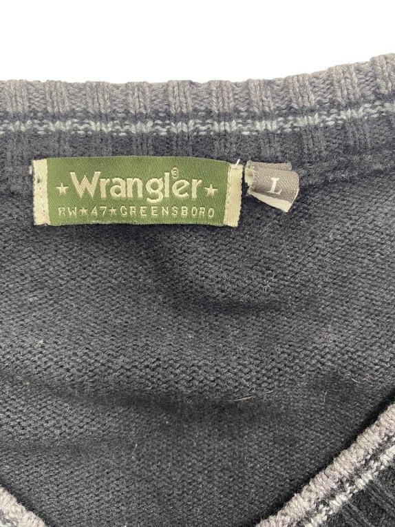 Wrangler Maglione lavorato a maglia Classic V-Neck Logo Nero da uomo L