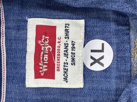 WRANGLER ΠΟΥΚΑΜΙΣΟ DENIM CLASSIC ΜΠΛΕ ΑΝΤΡΙΚΟ PRE OWNED XL