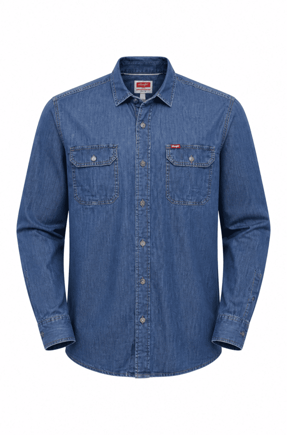 WRANGLER CAMICIA DENIM CLASSIC BLU UOMO PRE OWNED XL