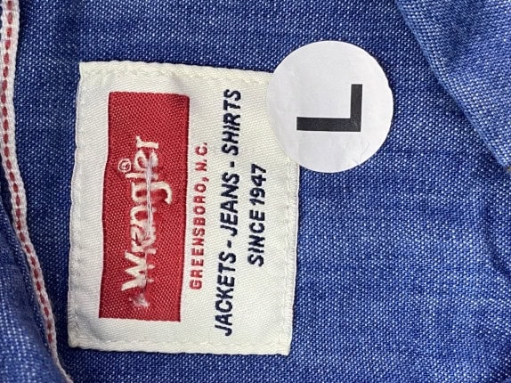 WRANGLER CAMICIA DENIM VINTAGE BLU UOMO PRE OWNED L