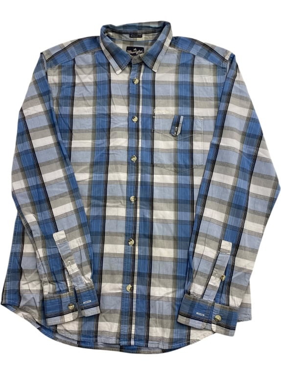 WRANGLER Πουκάμισο Καρό "Regular Fit" Μπλε/Γκρι Ανδρικό M
