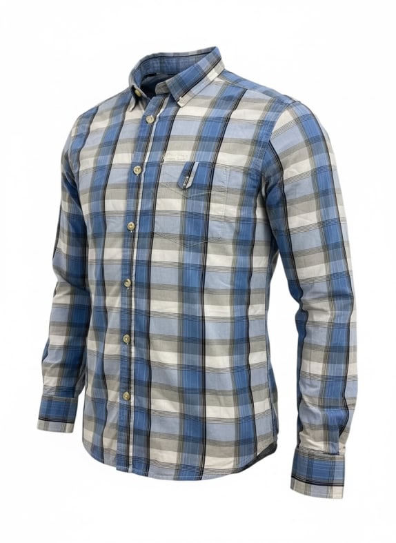 WRANGLER Πουκάμισο Καρό "Regular Fit" Μπλε/Γκρι Ανδρικό M