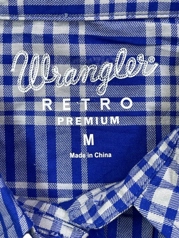 WRANGLER ΠΟΥΚΑΜΙΣΟ RETRO ΜΠΛΕ ΑΝΤΡΙΚΟ M pre-owned