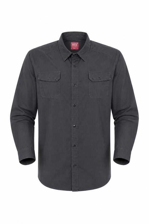 WRANGLER RED SHIRT WORKWEAR CHARCOAL MEN PRE OWNED XL
