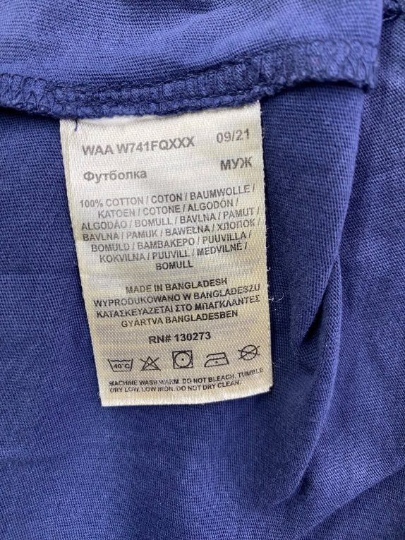 WRANGLER T-SHIRT CASUAL SMALL LOGO ΜΠΛΕ ΑΝΔΡΙΚΟ L