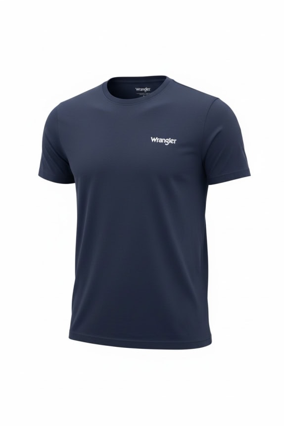 WRANGLER T-SHIRT CASUAL SMALL LOGO BLUE MENS L