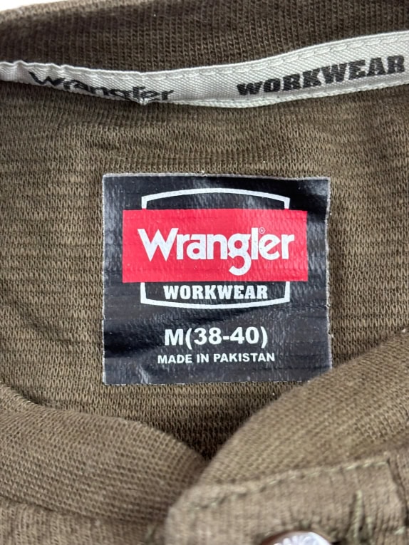 WRANGLER WORKWEAR ΜΠΛΟΥΖΑ HENLEY LOGO ΚΑΦΕ UNISEX M