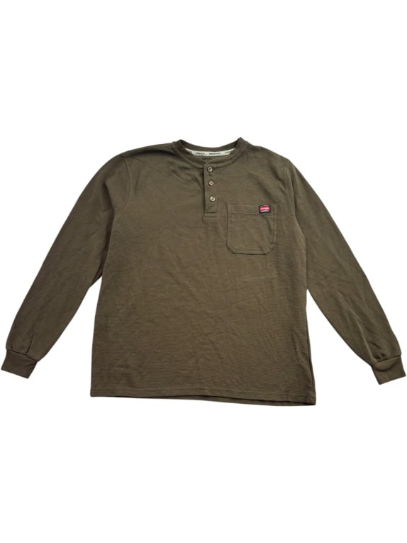 WRANGLER WORKWEAR ΜΠΛΟΥΖΑ HENLEY LOGO ΚΑΦΕ UNISEX M