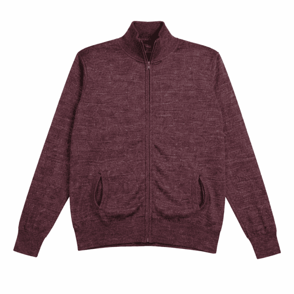 Wrangler Knitted Zip Cardigan Casual Vintage Burgundy Men’s 3XL