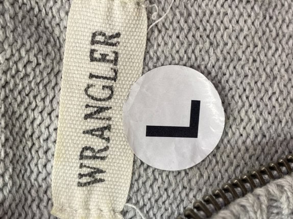 1993 VINTAGE WRANGLER ΖΑΚΕΤΑ ΠΛΕΚΤΗ MINIMAL ΓΚΡΙ ΑΝΔΡΙΚΟ PRE OWNED L