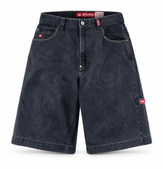 Y2K JNCO Jeans Φαρδιά Τζιν Βερμούδα με Φλεγόμενη Νεκροκεφαλή – XL – PRE OWNED