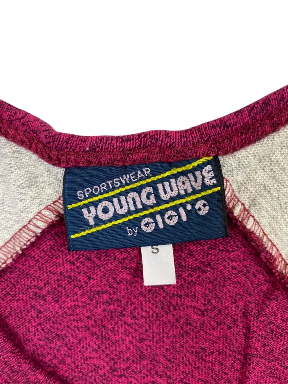 YOUNG WAVE Vintage Sleeveless Tank Top with Small Logo Burgundy (Melange) Women's S